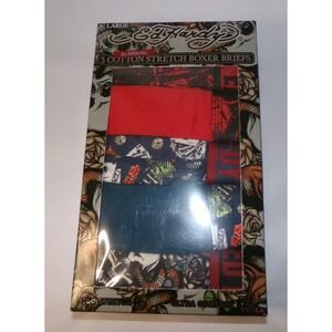 Ed Hardy Mens 5 Pack Cotton Stretch Boxer Briefs Skulls Tattoo Graphics LRG New